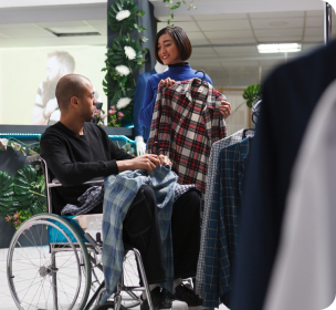 Serviço de empréstimo de cadeiras de rodas para pessoas com mobilidade reduzida.